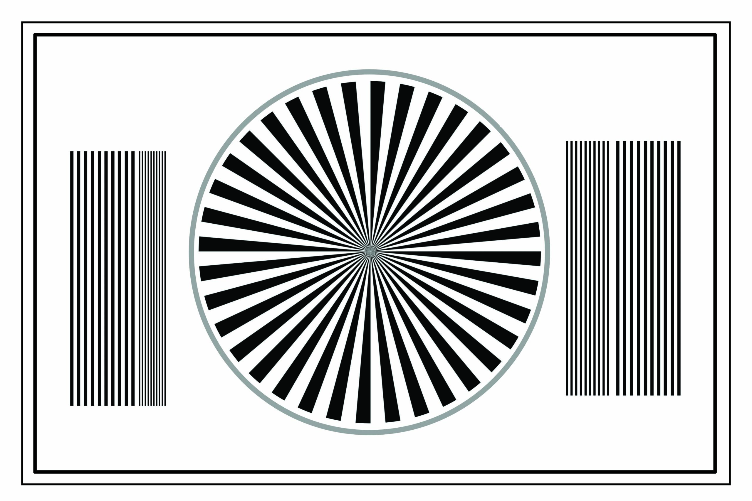 Siemensstern 20 x 30 cm, Schärfe/Auflösungstest Objektiv. Gedruckt oder digital